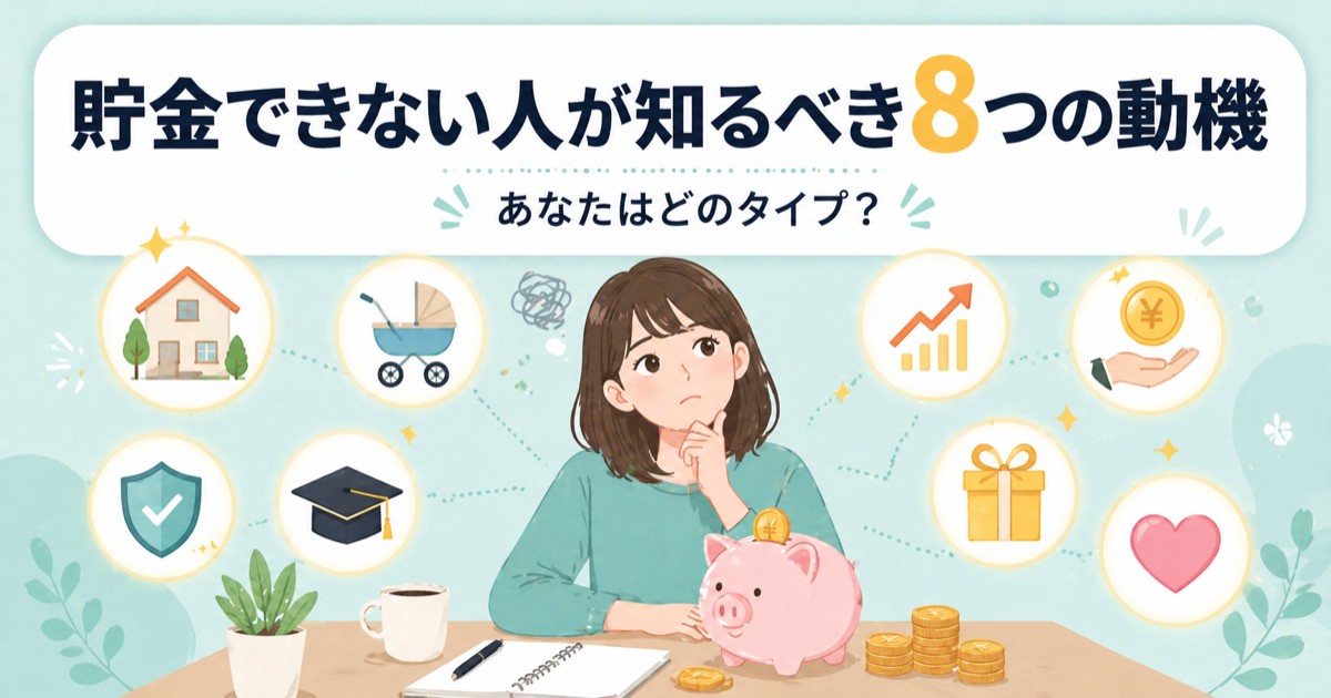 貯金できない人が知るべき8つの動機｜あなたはどのタイプ？【2026年版】
