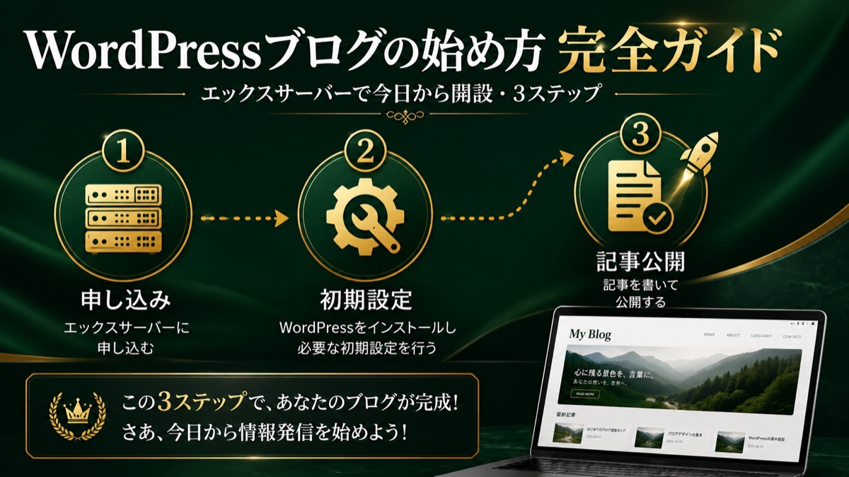 WordPressブログ始め方完全ガイド エックスサーバーで今日から開設