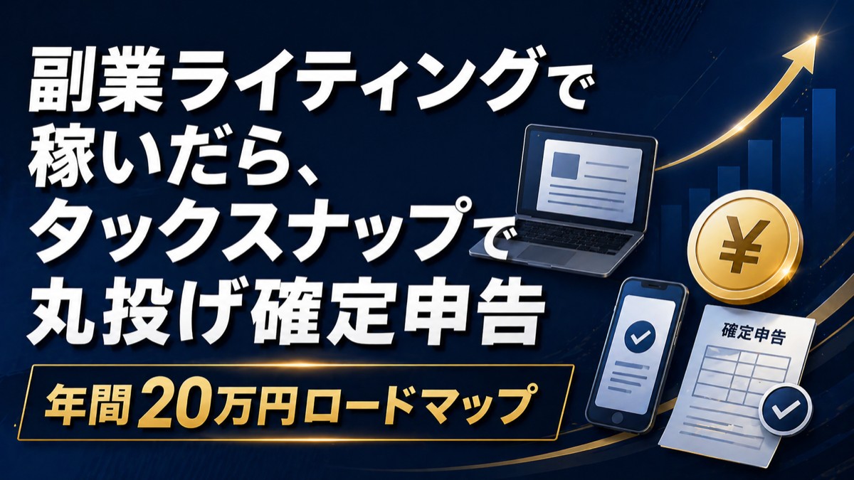 副業ライターが稼ぐ次の一手｜エックスサーバーでブログ開設→TaxNapで確定申告【2026年版】