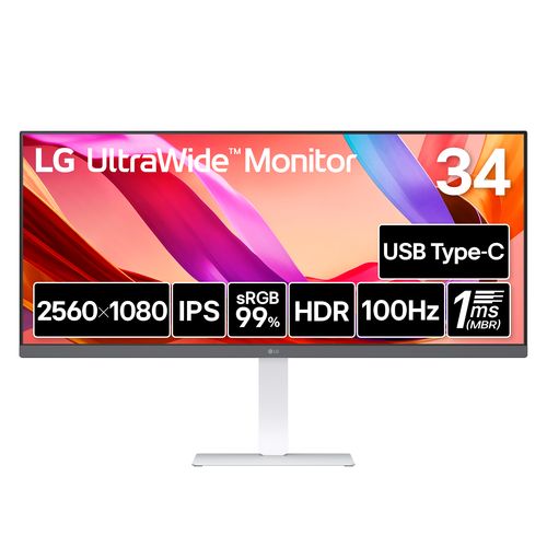 LG 34WQ650-W 34インチ ウルトラワイドモニター（2560×1080・USB-C・100Hz）