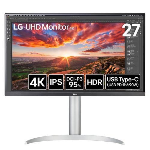 LG 27UP850N-W 27インチ 4K モニター（USB-C 90W PD・Amazon限定）