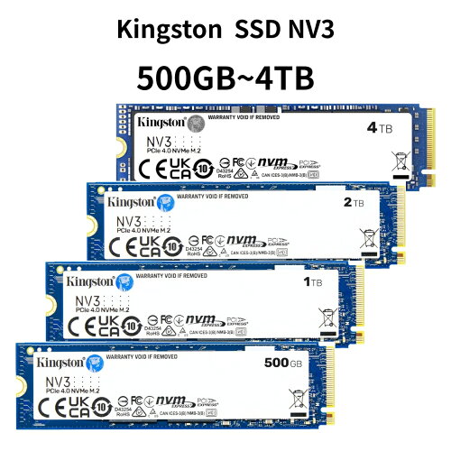 Kingston NV3 1TB M.2 NVMe SSD（PCIe Gen4・最大6,000MB/s・5年保証）