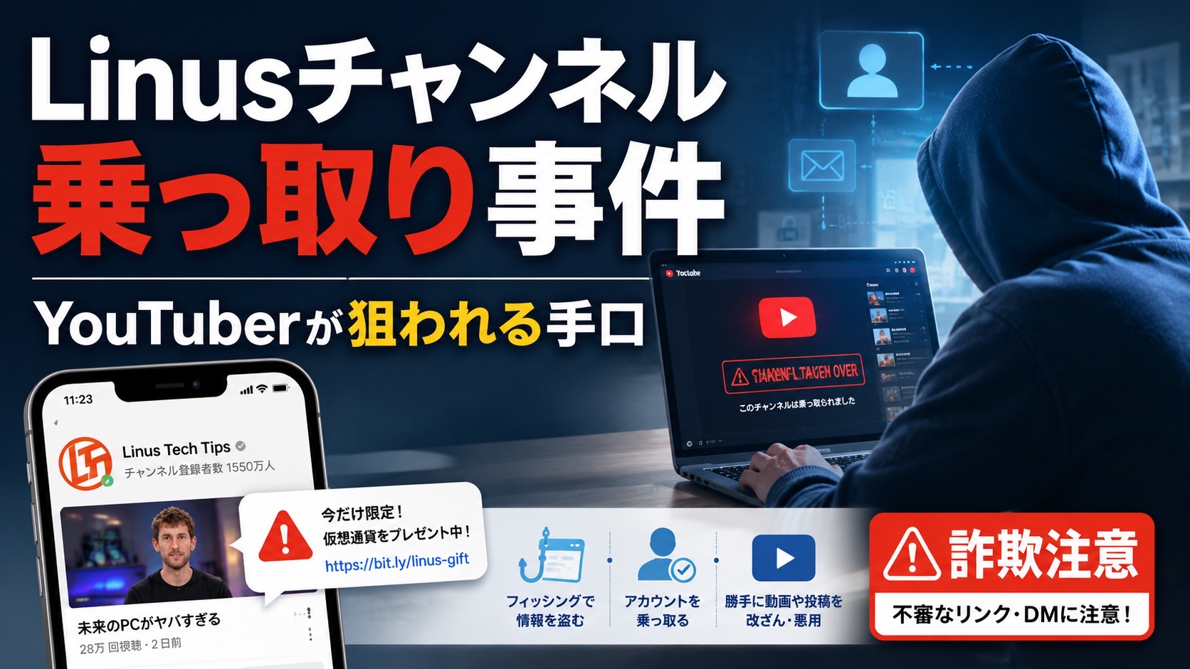 【1500万人チャンネルが乗っ取られた日】Linus Tech Tips事件に学ぶ2段階認証突破の手口と対策