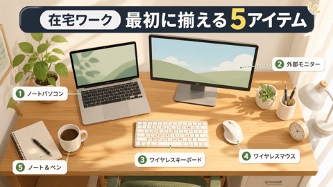 在宅ワークで最初に揃えるべき5つのアイテム