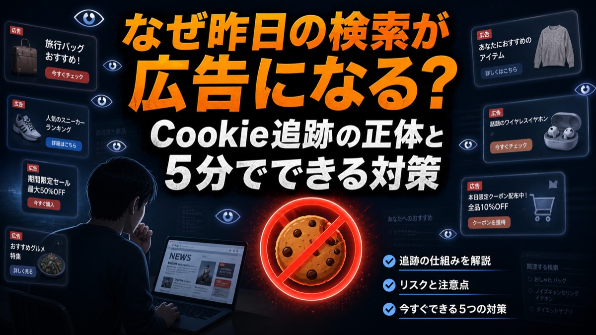 Cookieとトラッキングとは？広告追跡の仕組みと自分でできる対策【2026年版】