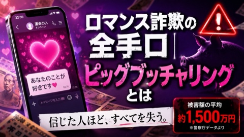 ロマンス詐欺（ピッグブッチャリング）の手口と回避法【2026年版】