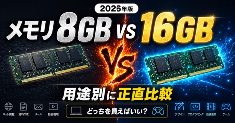 メモリ8GBと16GBどっちがいい？用途別に正直比較