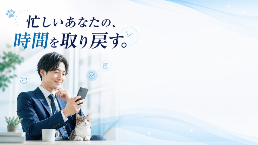 ChatGPT生成・LPヘッダー画像サンプル「忙しいあなたの時間を取り戻す」