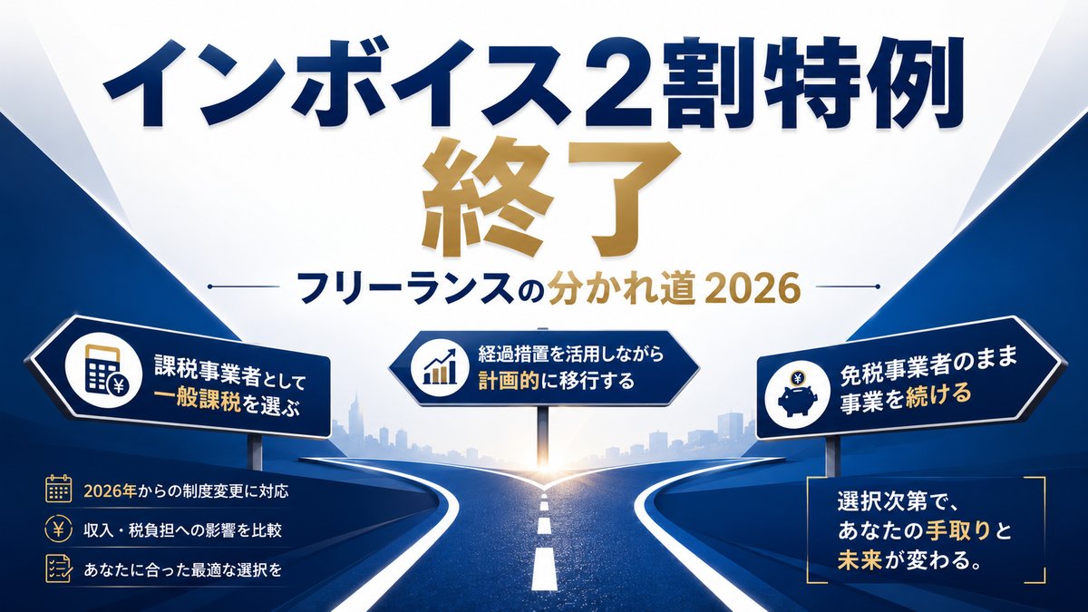 インボイス2割特例終了2026｜フリーランスの分かれ道をやさしく解説