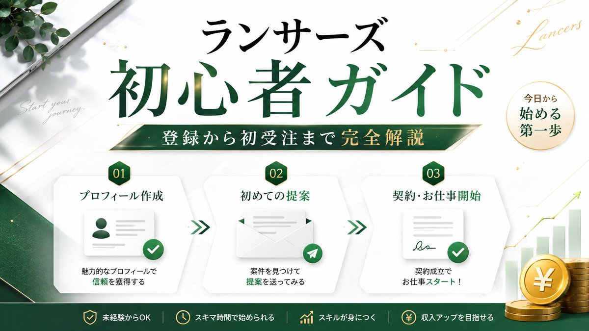 【初心者向け】ランサーズの始め方完全ガイド｜登録から最初の報酬を受け取るまで【2026年版】