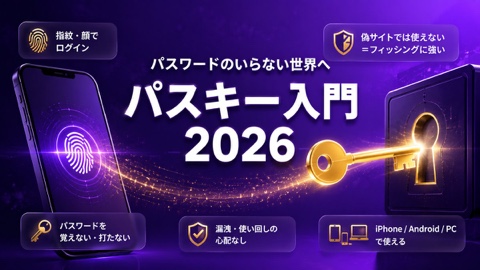 パスキー入門2026｜パスワードのいらない世界をやさしく解説
