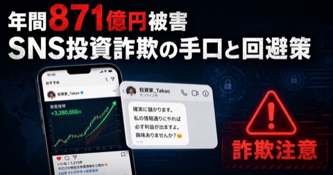SNS型投資詐欺の手口と見破り方【2026年版】