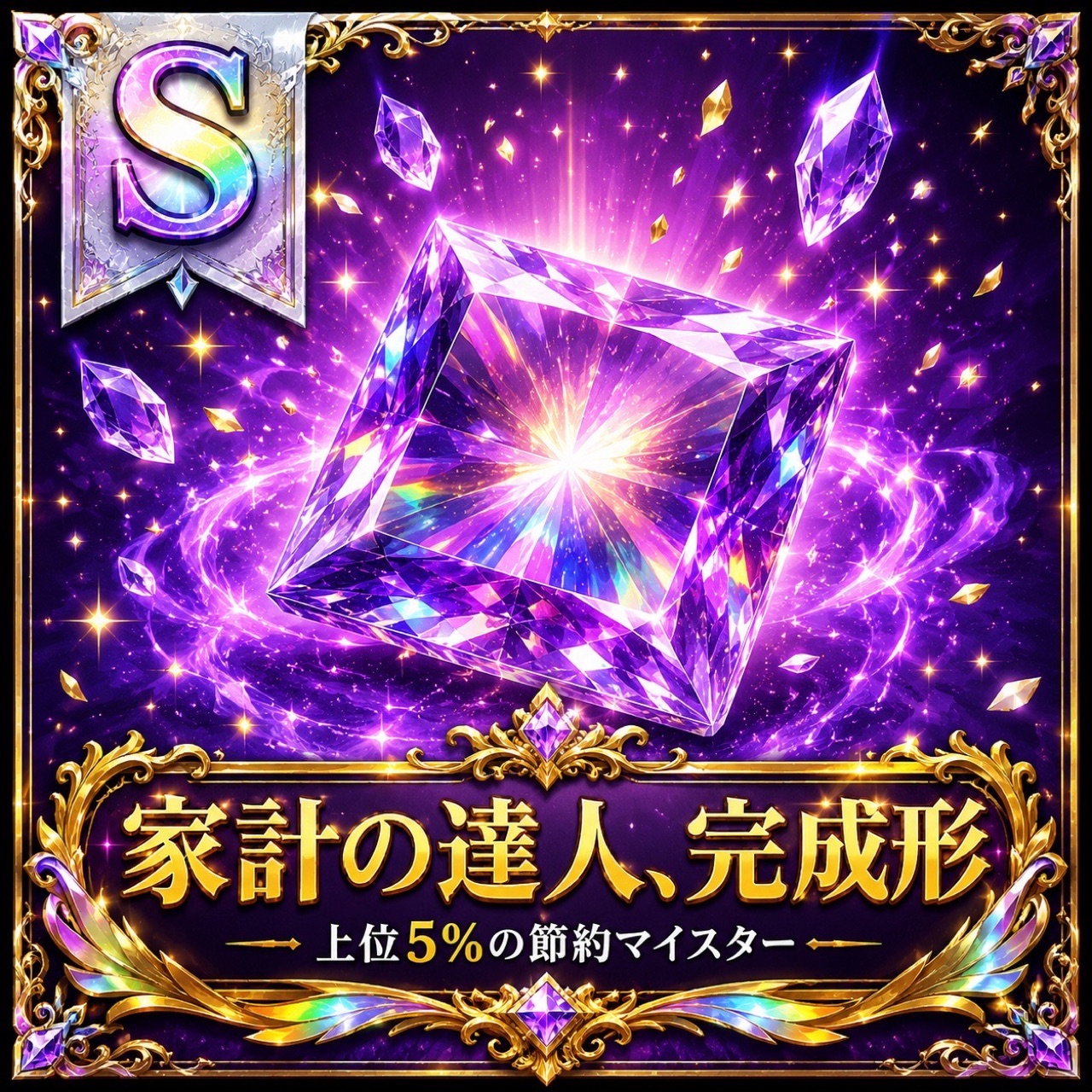 RANK S・紫オーラを纏ったダイヤモンド