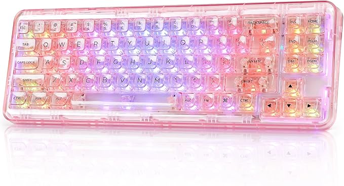 YUNZII X71 ピンク透明キーボード