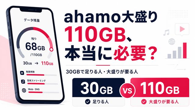 ahamo大盛り110GBは必要か徹底検証