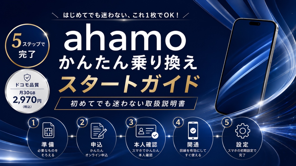 ahamo（アハモ）かんたん乗り換えスタートガイド2026｜初めてでも迷わない取扱説明書