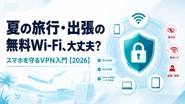 夏の旅行・出張の無料Wi-Fiは危険？スマホを守るVPN入門【2026】