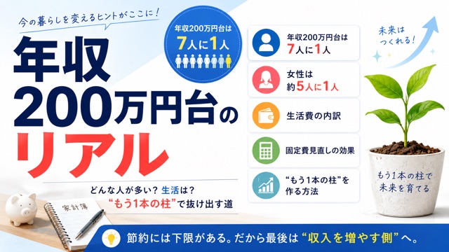 年収200万円台のリアルと“もう1本の柱”で抜け出す道