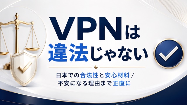 VPNは違法じゃない？日本での合法性と安心材料を徹底解説