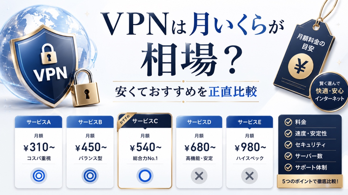 VPNの料金相場と安くておすすめのVPNを正直比較