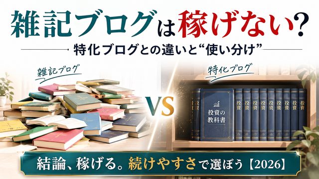 雑記ブログは稼げない？特化との違い